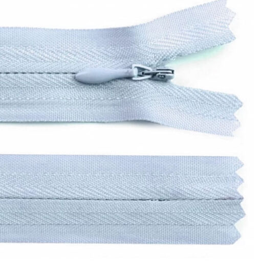 nahtverdeckter Reissverschluss 18 bis 45 cm - hellblau