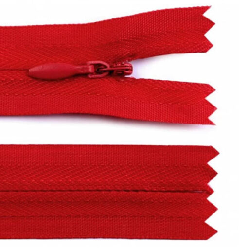 nahtverdeckter Reissverschluss 18 bis 45 cm - rot