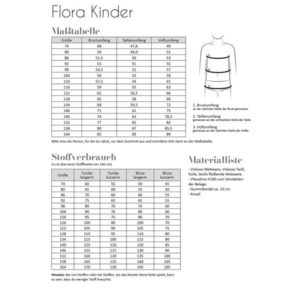 Papierschnittmuster Bluse / Tunika Flora Kinder Gr 74 - 164 - Fadenkäfer