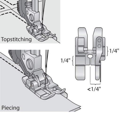 Pfaff Patchworkfuß mit Führung und realem ¼“-Maß für IDT™