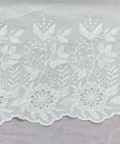 Baumwolle bestickt Border - weiss