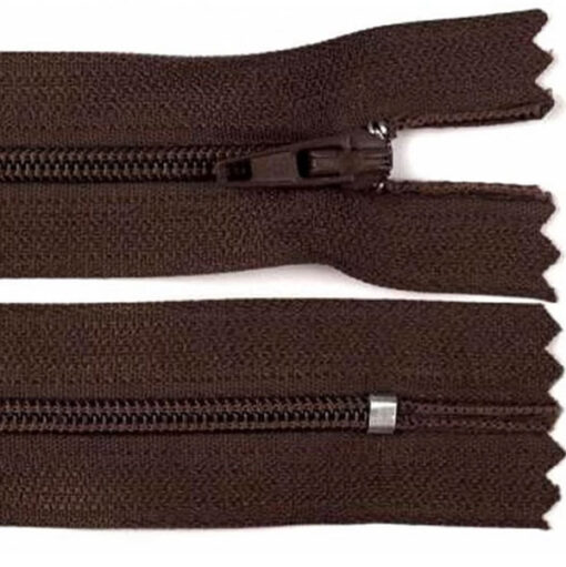 Reissverschluss nicht teilbar - autolock 3mm - 12 bis 30 cm - braun