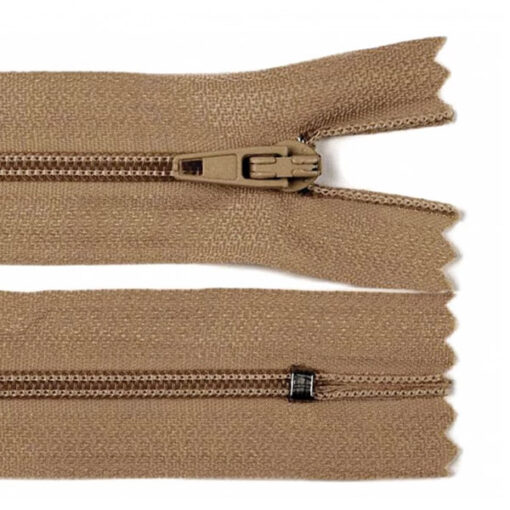 Reissverschluss nicht teilbar - autolock 3mm - 12 bis 30 cm - dunkelbeige