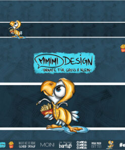 Bio - French Terry Panel Mimimi-design - "Brushstroke Mannie" - blau