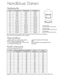 Papierschnittmuster Hemdbluse Damen Gr 32 - 58 - Fadenkäfer