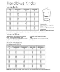 Papierschnittmuster Hemdbluse Kinder Gr 74 - 164 - Fadenkäfer