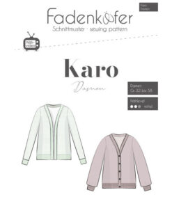 Papierschnittmuster Strickjacke Damen Gr 32 - 58 - Fadenkäfer