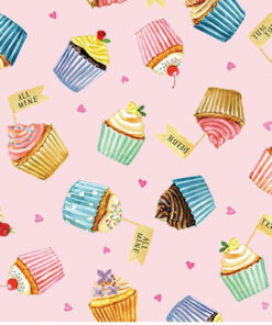 Baumwolle - Michael Miller - Cupcakes - rosa / bunt