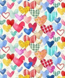 Baumwolle - Michael Miller - heart and soul Herzen - bunt
