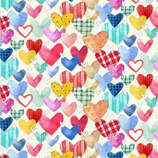 Baumwolle - Michael Miller - heart and soul Herzen - bunt