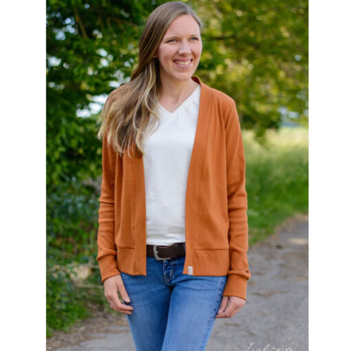 Papierschnittmuster Strickjacke Damen Gr 32 - 58 - Fadenkäfer