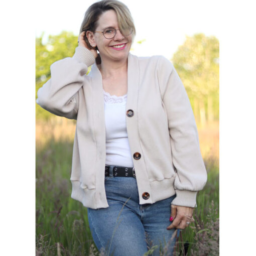 Papierschnittmuster Strickjacke Damen Gr 32 - 58 - Fadenkäfer