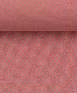 Jersey Jacquard Baumwolle - diagonaler Streifen - coral / grau