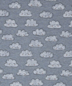 Alpenfleece - "Nils" Wolken - blau meliert - helle Fleeceseite
