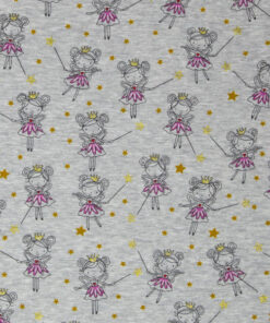 Alpenfleece - "Nils" Ballerina Glitzer - hellgrau meliert - helle Fleeceseite