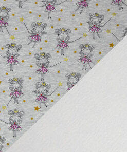 Alpenfleece - "Nils" Ballerina Glitzer - hellgrau meliert - helle Fleeceseite