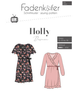 Papierschnittmuster Wickelkleid Holly Damen Gr 32 - 58 - Fadenkäfer