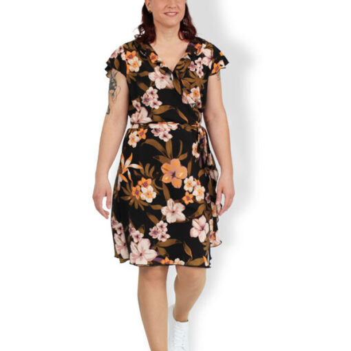 Papierschnittmuster Wickelkleid Holly Damen Gr 32 - 58 - Fadenkäfer