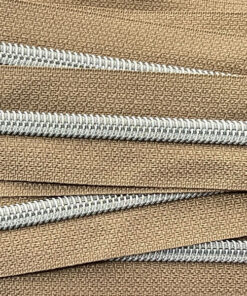 Reissverschluss 6.5 mm - taupe / silber