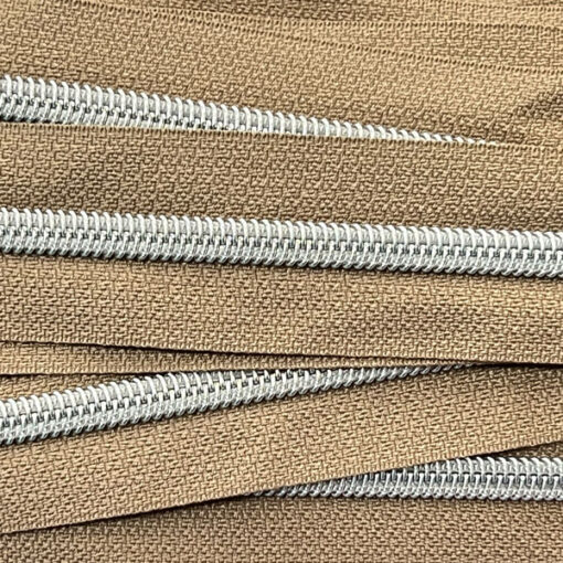 Reissverschluss 6.5 mm - taupe / silber