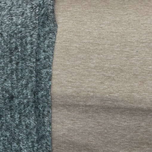 Alpenfleece - "Alfons" uni - beige meliert - dunkel Fleeceseite