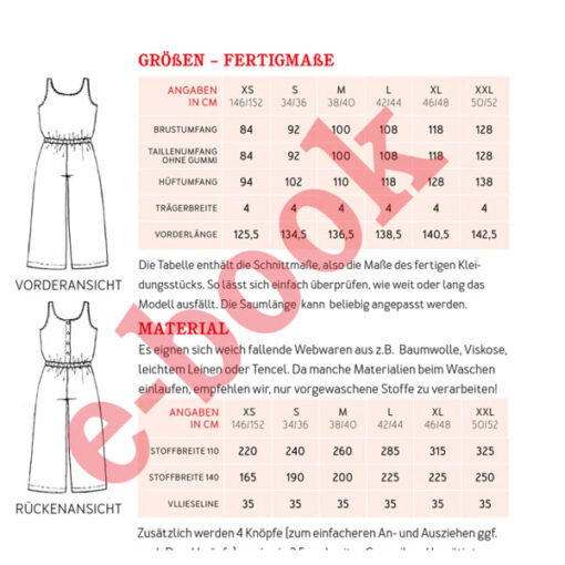 Papierschnittmuster "Frau Leyla" Jumpsuit Gr 146 - 52 - Studio Schnittreif