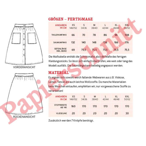Papierschnittmuster "Frau Fiona" Rock Gr 146 - 52 - Studio Schnittreif