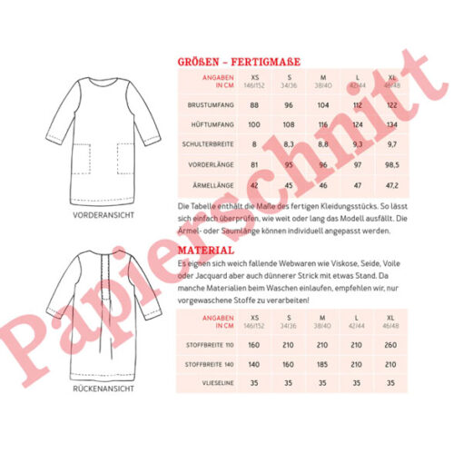 Papierschnittmuster "Frau Yuma" Kleid Gr 146 - 52 - Studio Schnittreif
