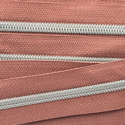 Reissverschluss 6.5 mm - altrosa / silber