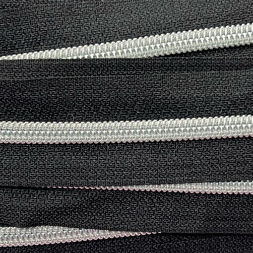 Reissverschluss 6.5 mm - schwarz / silber