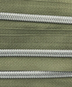 Reissverschluss 6.5 mm - army / silber