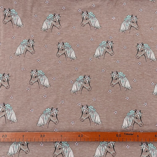 Jersey Baumwolle - "Pony" -  beige melange