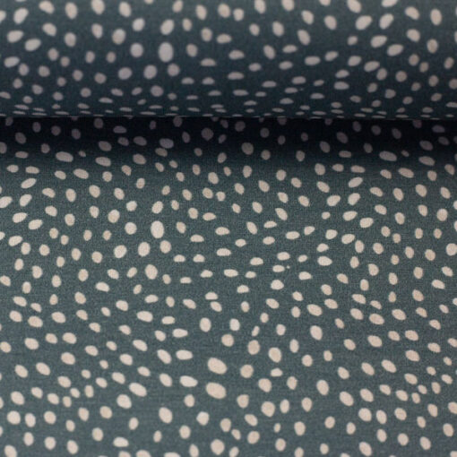Jersey Baumwolle - "Mini Winter" Tupfen - rauchblau