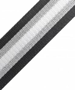 Gurtband 38 mm - dunkelgrau / silber lurex