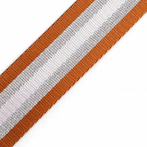 Gurtband 38 mm - cognac / silber lurex