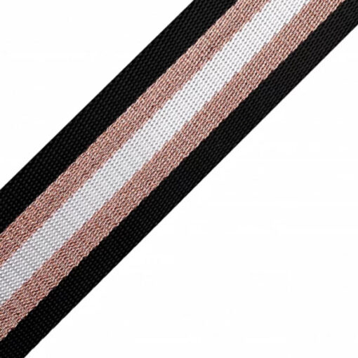 Gurtband 38 mm - schwarz / kupfer lurex