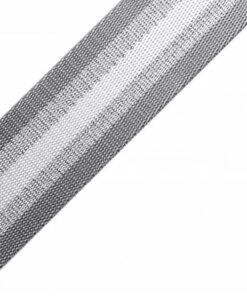Gurtband 38 mm - hellgrau / silber lurex