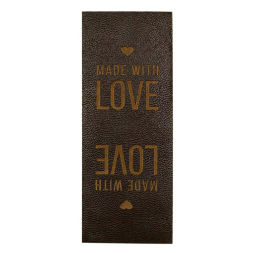 Knicklabel Wildlederimitat " Handmade with love" - braun