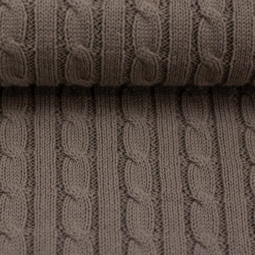 Zopfstrickstoff - "Sophie" - taupe