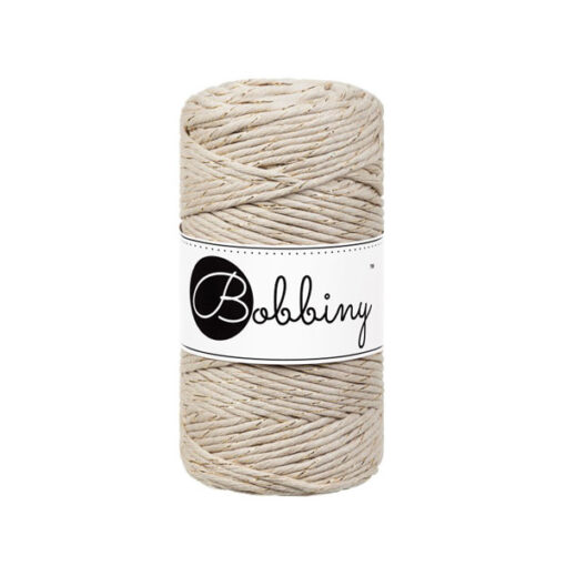 3 mm - Makramee Kordel von Bobbiny - golden beige
