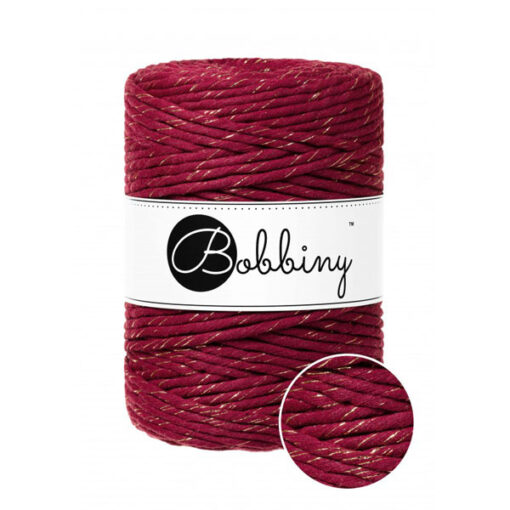 5 mm - Makramee Kordel von Bobbiny - golden wine red