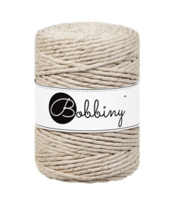 5 mm - Makramee Kordel von Bobbiny - golden beige