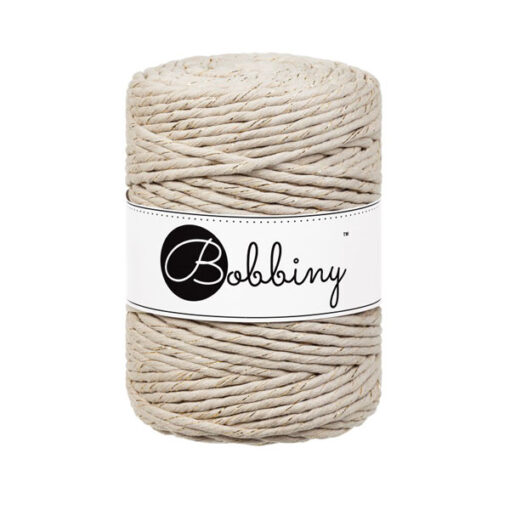 5 mm - Makramee Kordel von Bobbiny - golden beige