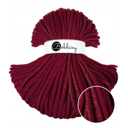 9 mm JUMBO – Makramee Kordel / Schnur von Bobbiny – golden wine red