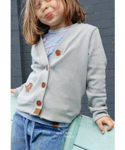 Papierschnittmuster Strickjacke Karo Kinder Gr 74 - 164 - Fadenkäfer