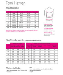 Papierschnittmuster Hoodie Toni Herren Gr 2XS - 4XL - Fadenkäfer