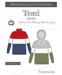 Papierschnittmuster Hoodie Toni Herren Gr 2XS - 4XL - Fadenkäfer