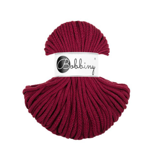 5 mm JUNIOR - Makramee Kordel / Schnur von Bobbiny - wine red 50 Meter !