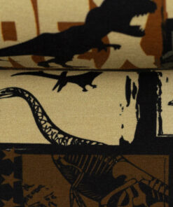 Sweat angeraut "Basel" Dinos - braun / beige