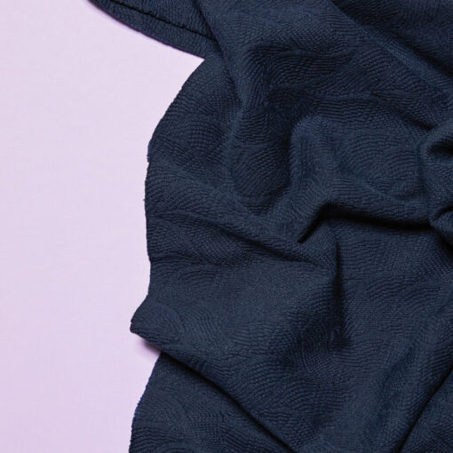 Strickjacquard - Mind the MAKER Organic Leaf Jacquard - dunkelblau